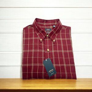 Arrow Big & Tall‎ Heritage Twill Burgundy Plaid Long Sleeve Shirt